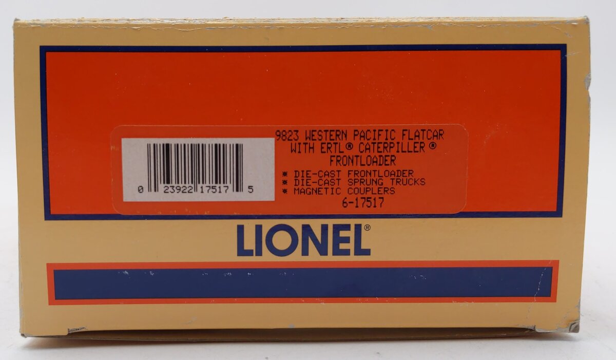 Lionel 6-17517 O Gauge Western Pacific Flatcar #9823 w/Ertl Caterpiller Loader LN/Box