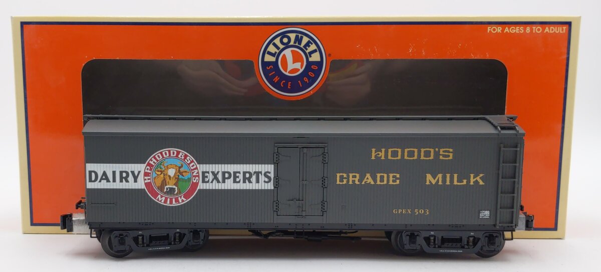Lionel 6-17350 O Gauge Hood‘s Milk Refrigerator Car #503 NIB
