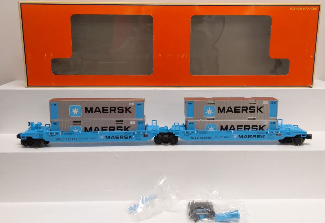 Lionel 6-36935 O Maersk Intermodal Maxi-Stack Car LN/Box
