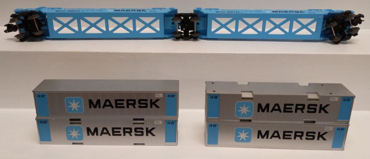 Lionel 6-36935 O Maersk Intermodal Maxi-Stack Car LN/Box