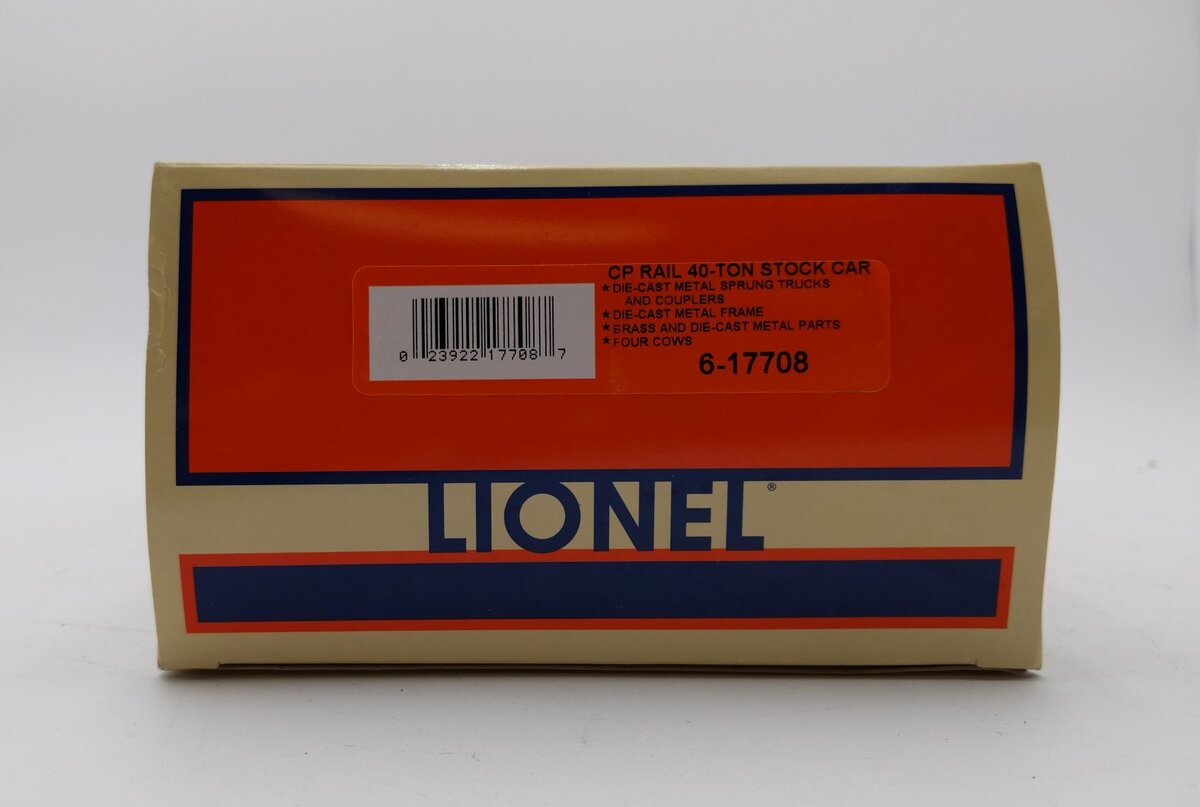 Lionel 6-17708 O Gauge CP Rail 40-Ton Stock Car #277313