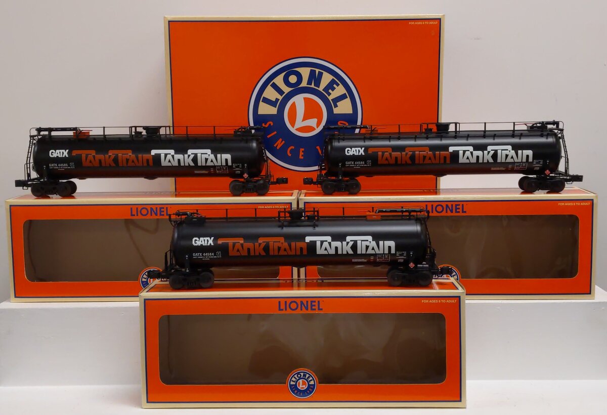 Lionel 6-17933 GATX Tank Train Intermediate (Set of 3) LN/Box