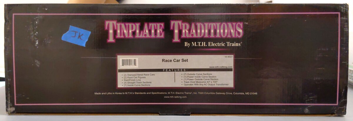 MTH 10-4027 O Tinplate No. 85 Racing Automobile Set EX/Box