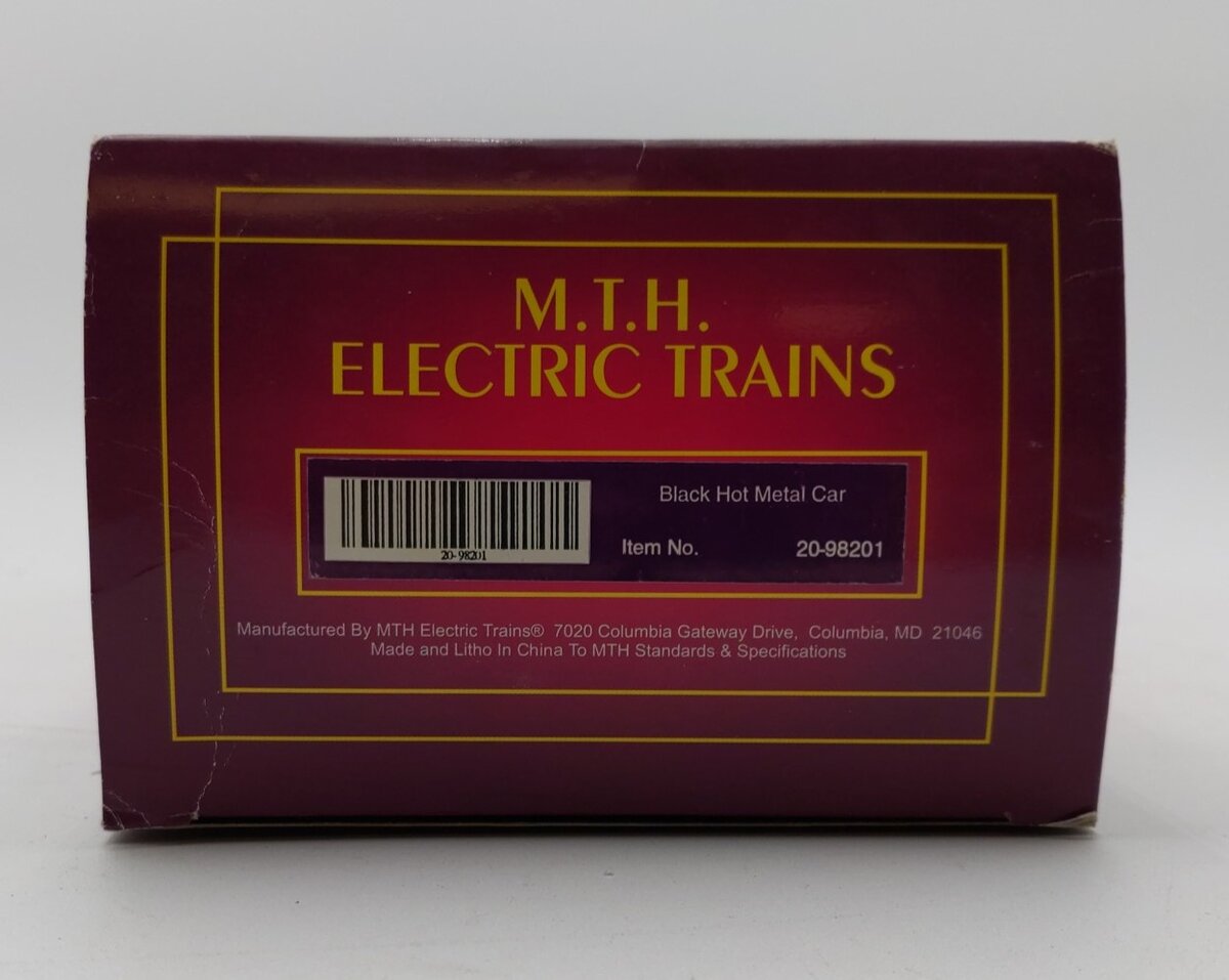 MTH 20-98201 O Gauge 4-Truck Black Hot Metal Car #52 NIB