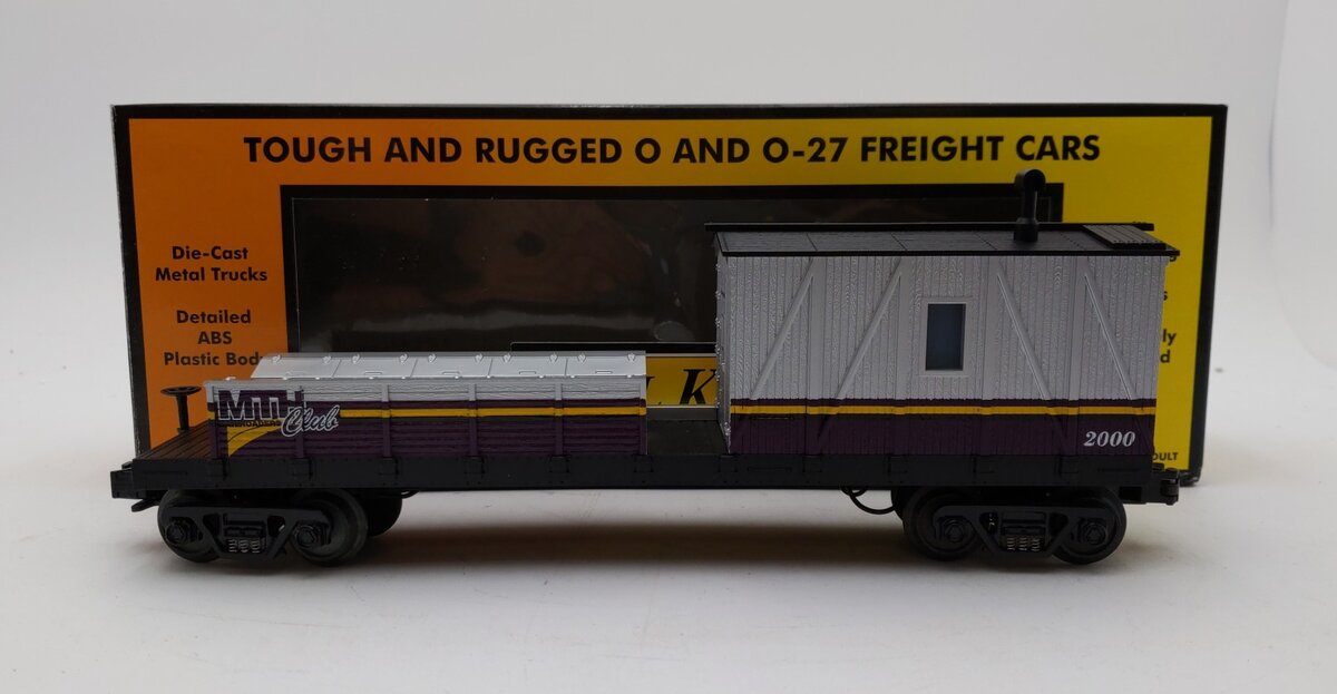 MTH 30-7939 O Gauge MTH Club Crane Tender Car #2000 LN/Box