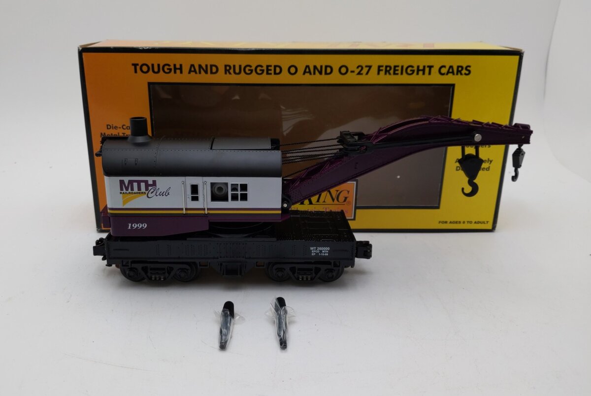 MTH 30-7928 O Gauge MTHRRC 1999 Operating Crane Car LN/Box