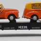 MTH 30-7681 O Gauge MTH Transport Flatcar with Ertl '51 Panel Vans LN/Box