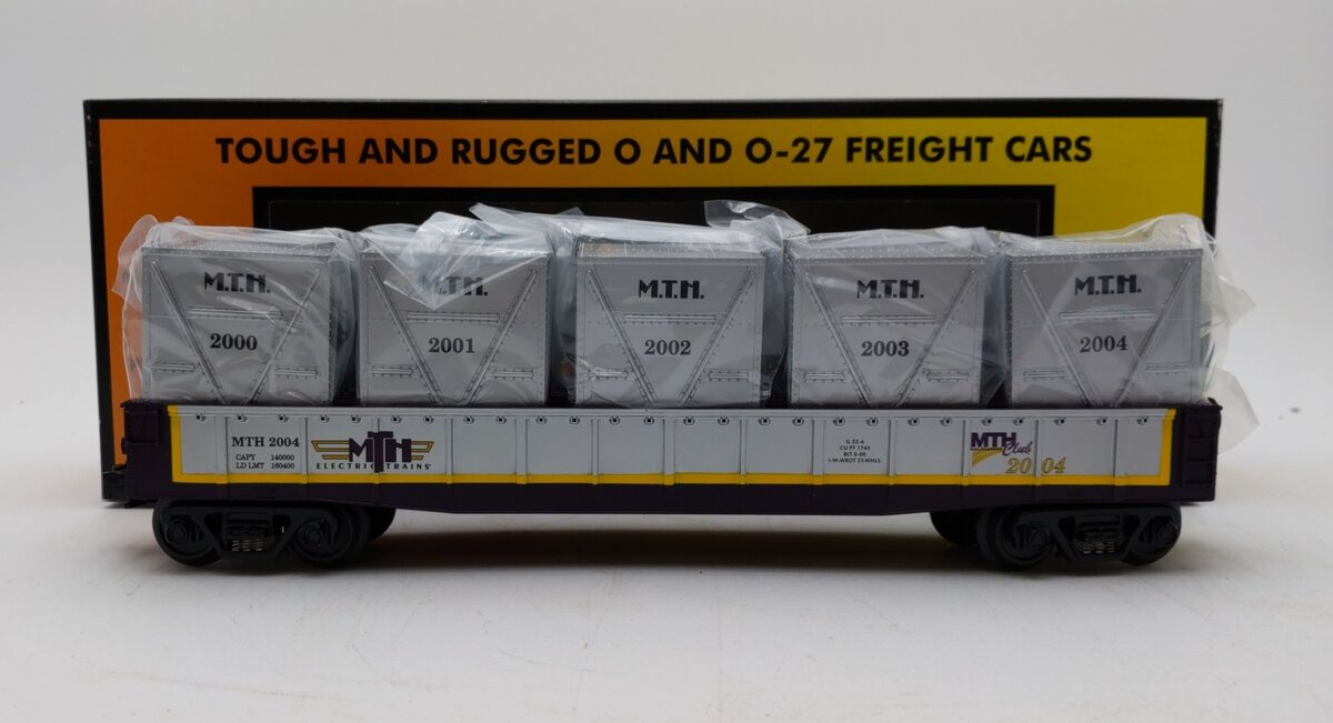 MTH 30-7267 O Gauge MTHRRC 2004 Gondola with 5 LCL Containers MT/Box