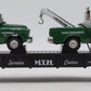 MTH 30-7615 O Gauge MTH Service Center Flatcar with 2 Ertl 1955 Cameo Wreckers LN/Box