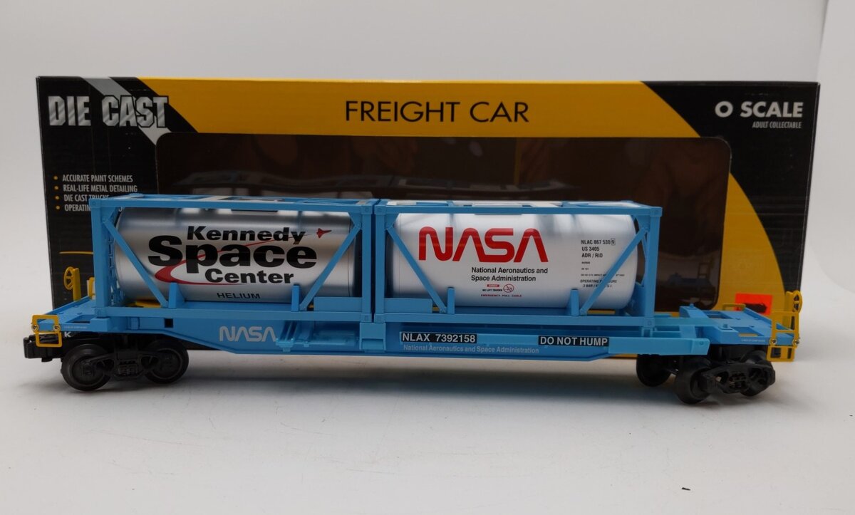 K-Line K771-8011 O Gauge NASA Front Runner w/ 2 NASA ISO Tanks #7392158 LN/Box