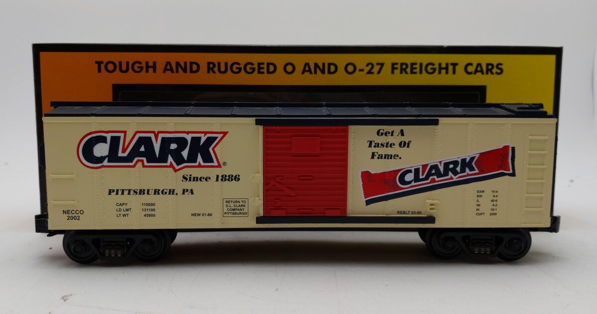 MTH 30-74095 O Gauge Clark Candy Bar Box Car NIB