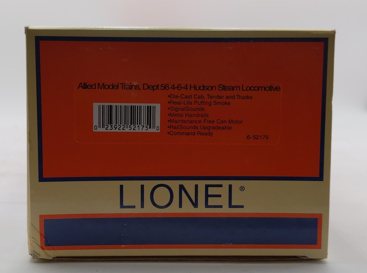 Lionel 6-52175 O Dept. 56 4-6-4 Hudson Steam Loco & Tender #56 NIB