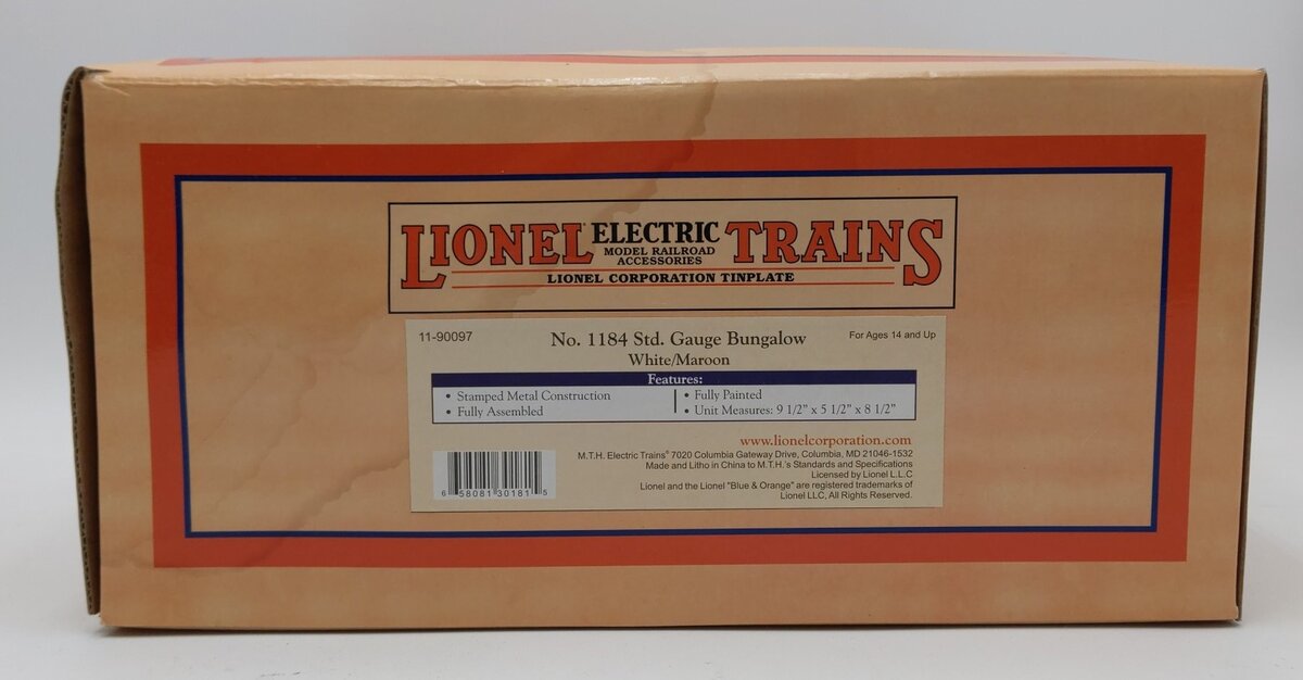 MTH 11-90097 Standard Gauge Bungalow White & Maroon #11-84
