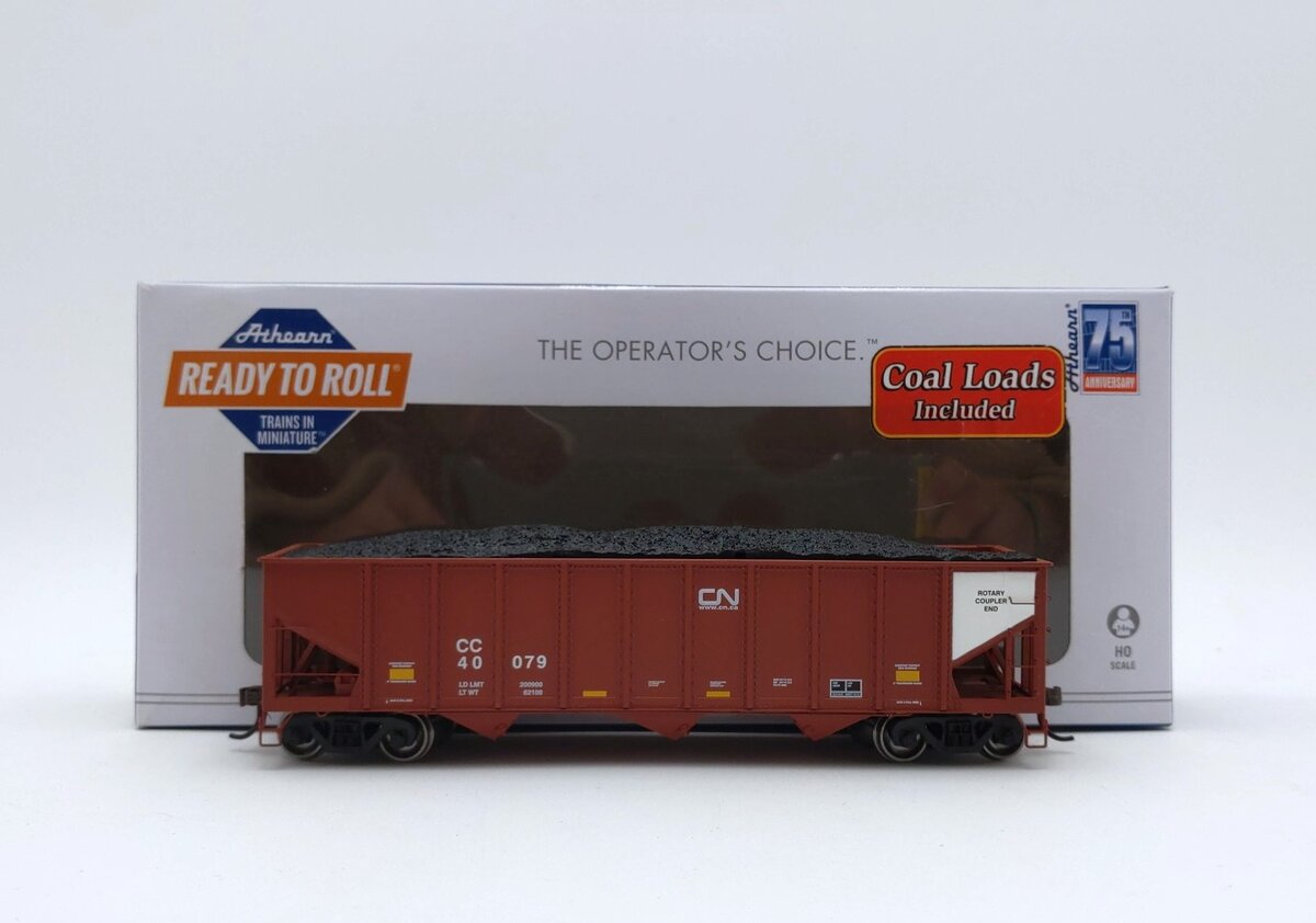 Athearn 15165 HO Chicago Central RTR 40' 3-Bay Ribbed Hopper with Load #40079