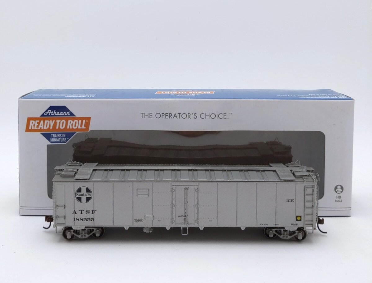 Athearn 97355 HO Santa Fe/MOW RTR 50' Ice Bunker Reefer Car #188555