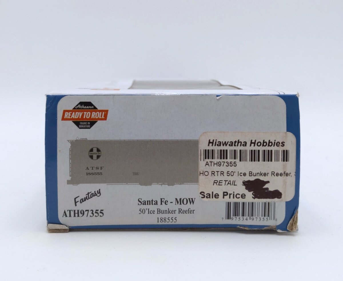 Athearn 97355 HO Santa Fe/MOW RTR 50' Ice Bunker Reefer Car #188555