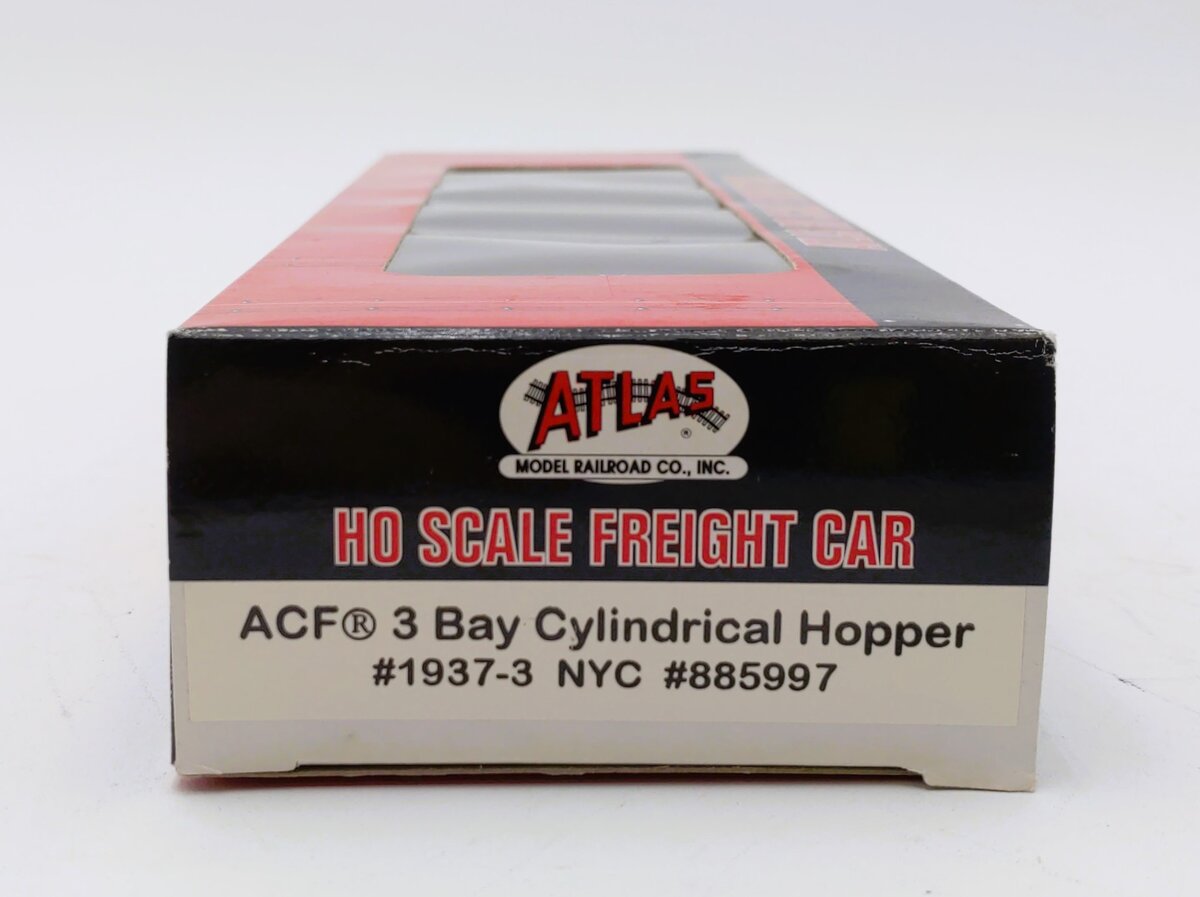 Atlas 1937-3 HO Scale NYC ACF 3-Bay Cylindrical Hopper #885997 LN/Box