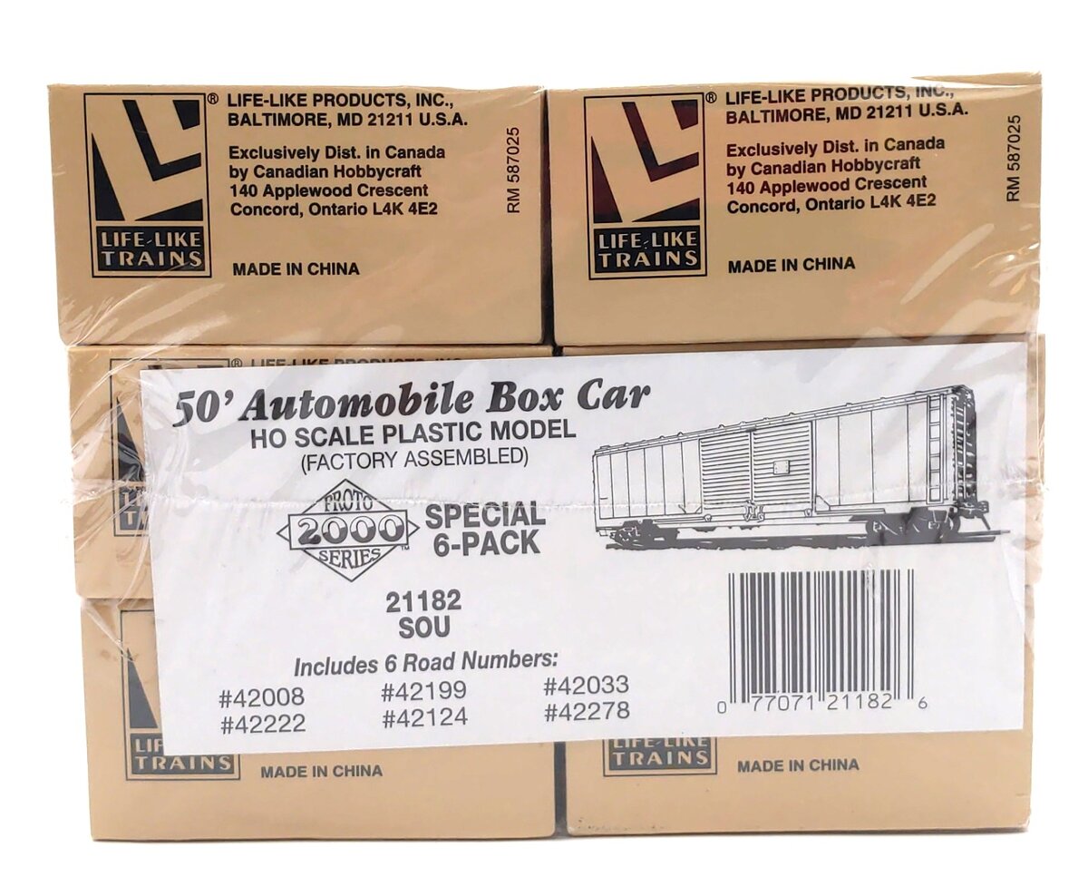 Proto 2000 21182 HO Scale CB&Q 50' Double Door Box Car Kit (Pack of 6)