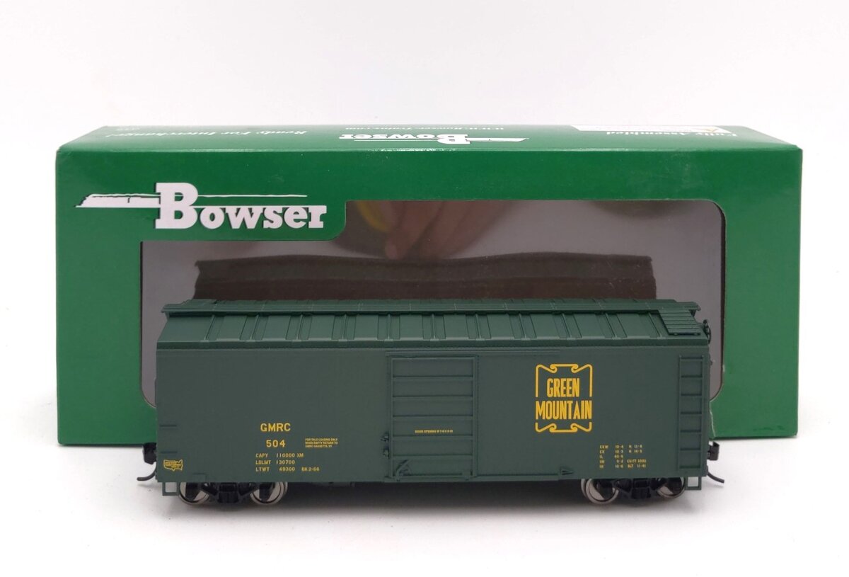Bowser 42719 HO Green Mountain Railroad 40' Boxcar RTR #504