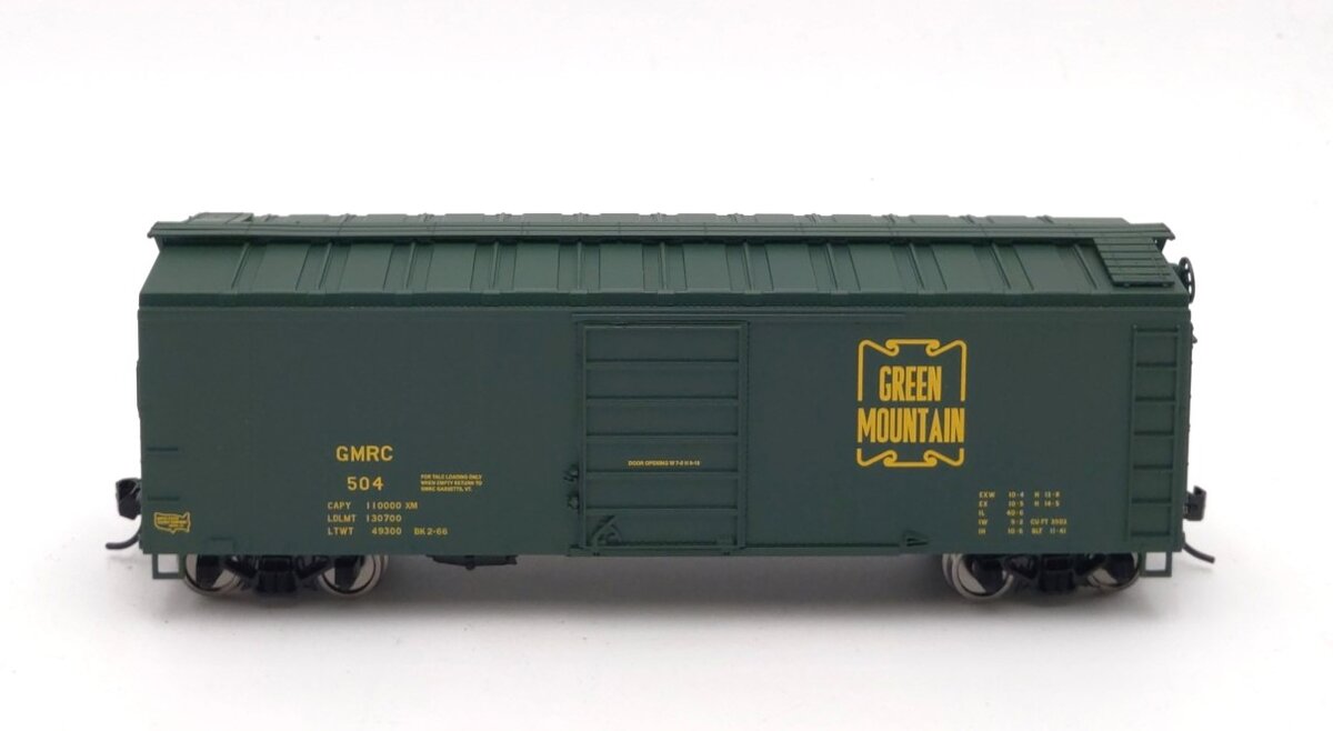 Bowser 42719 HO Green Mountain Railroad 40' Boxcar RTR #504