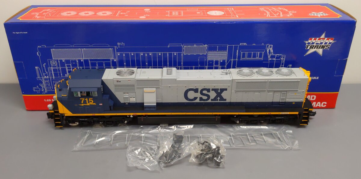 USA Trains R22607 G Gauge CSX SD70 MAC Blue/Gray Diesel Locomotive #715 EX/Box