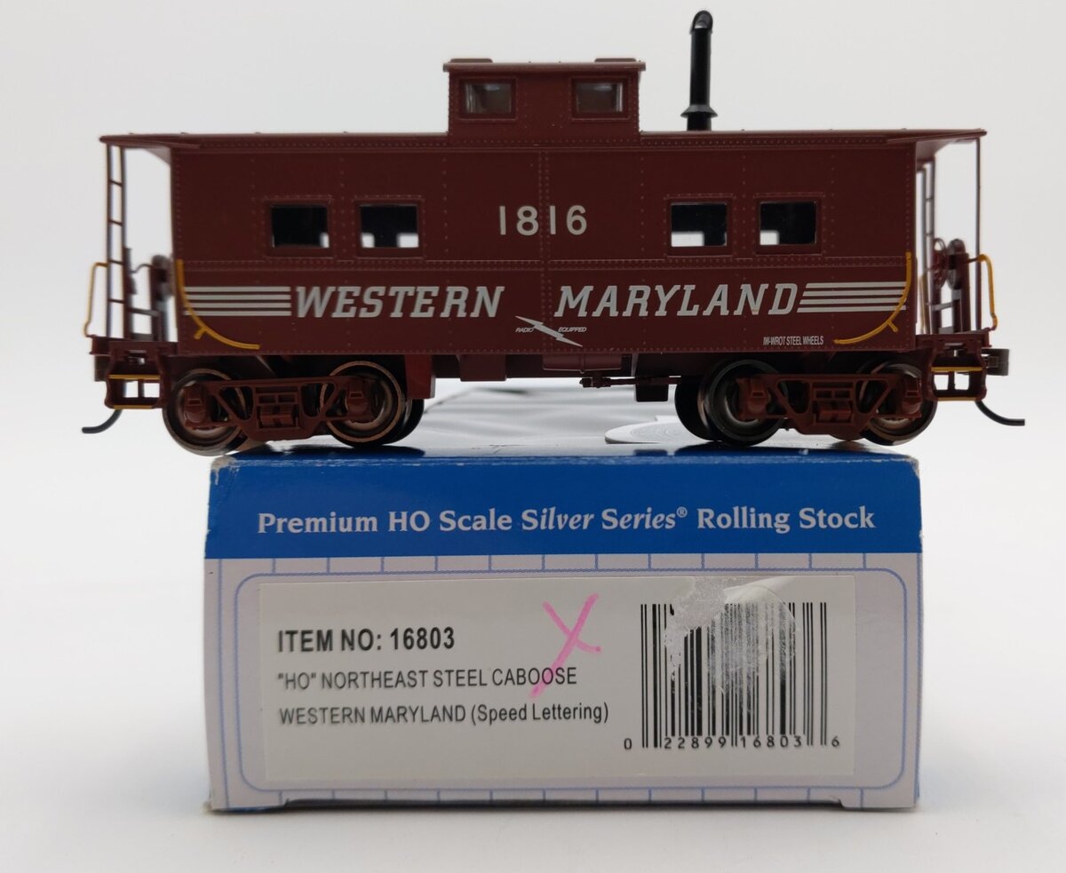 Bachmann 16803 HO Western Maryland Northeast-Style Steel Cupola Caboose #1816