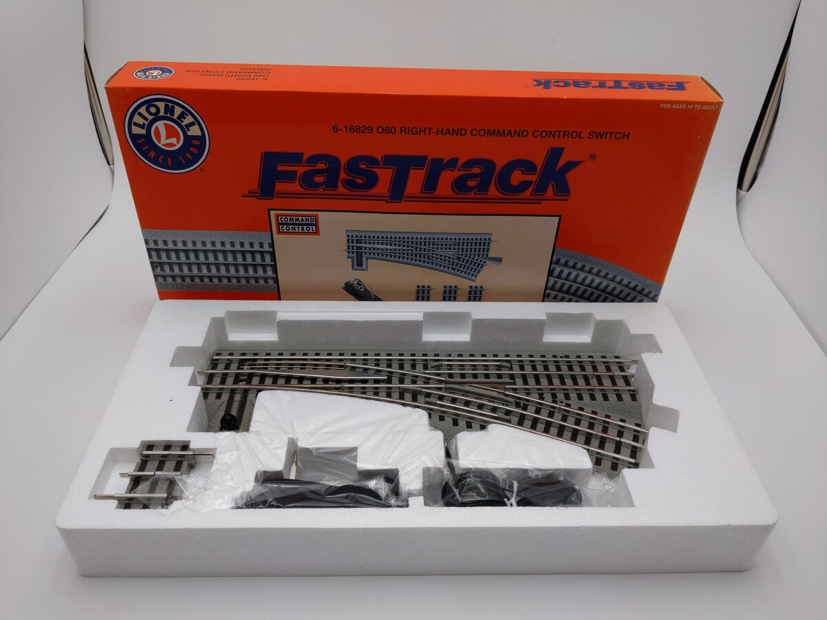 Lionel 6-16829 O60 FasTrack Command Control Right Hand Switch Turnout