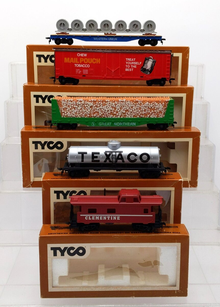 Tyco 315A/334-B/374-A/327-50/335-B HO Scale Assorted Freight Cars [5] EX/Box