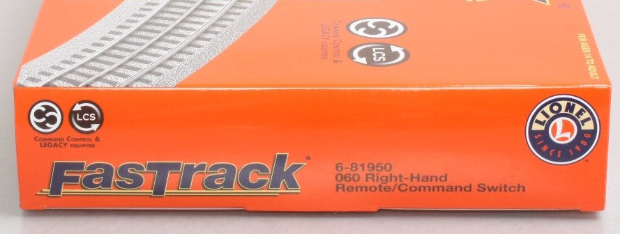 Lionel 6-81950 O O60 FasTrack Remote Right Hand Remote Command Switch Turnout