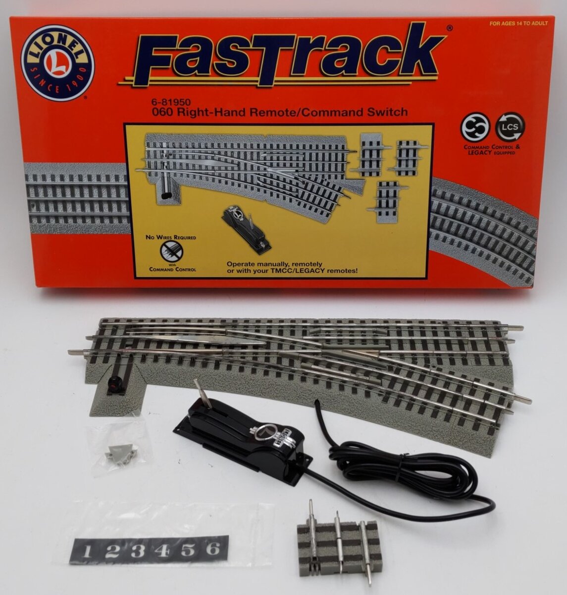 Lionel 6-81950 O O60 FasTrack Remote Right Hand Remote Command Switch Turnout