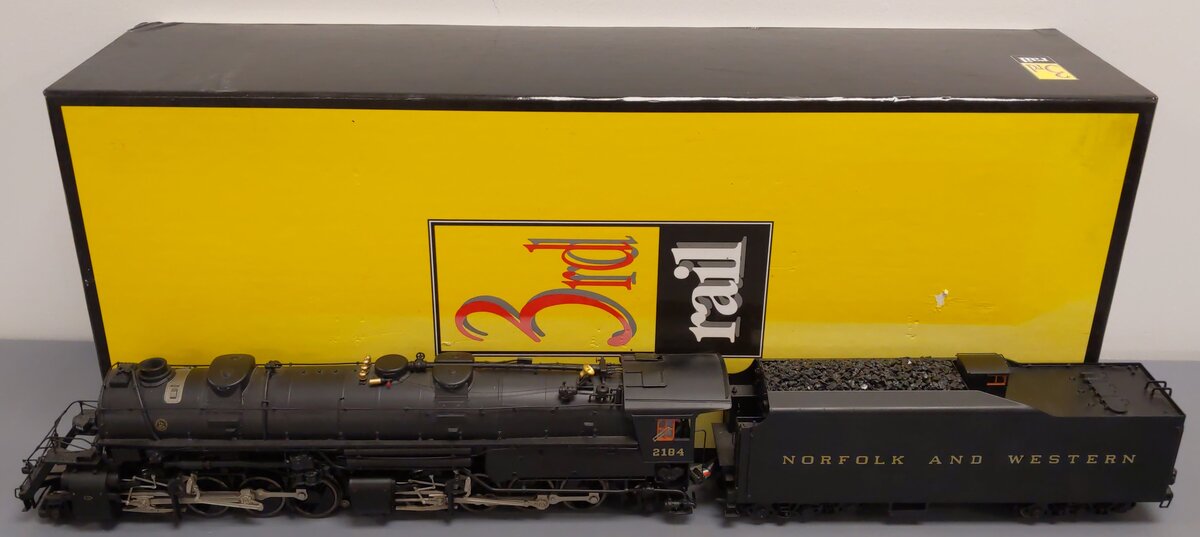 3rd Rail Brass 2184 O Gauge N&W Y-6b 2-8-8-2 Steam Locomotive & Tender #2184 VG/Box