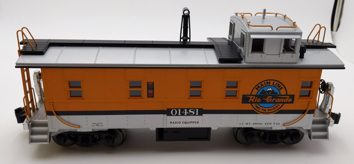 MTH 70-77026 G D&RGW Offset Steel Caboose Car #01481 w/ Metal Wheels