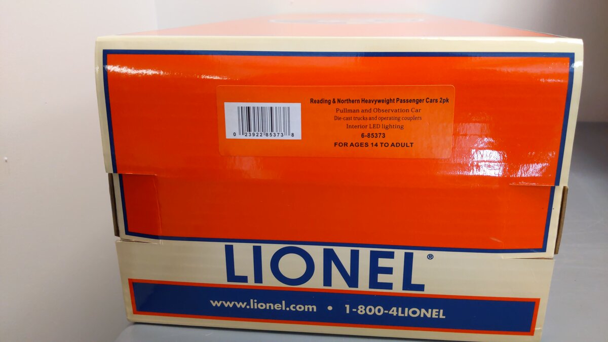 Lionel 6-85373 O Reading & Northern 18" Heavyweight Coach 2 Pack B