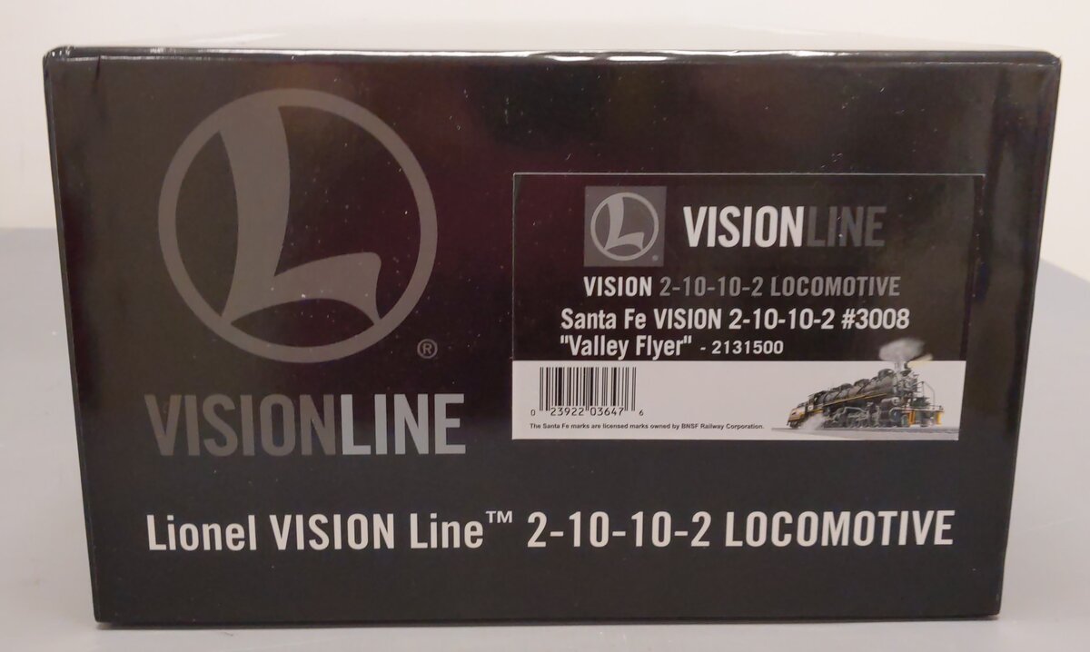 Lionel 2131500 O VISIONLINE Santa Fe 2-10-10-2 Steam Locomotive & Tender #3008
