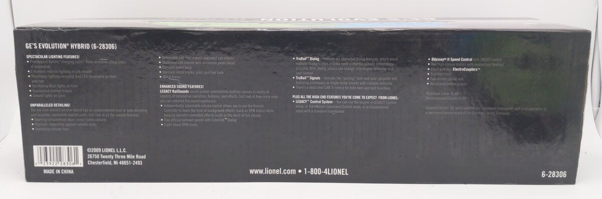Lionel 6-28306 O VISIONLINE GE ES44AC Evolution Hybrid Diesel Locomotive #2010 EX/Box