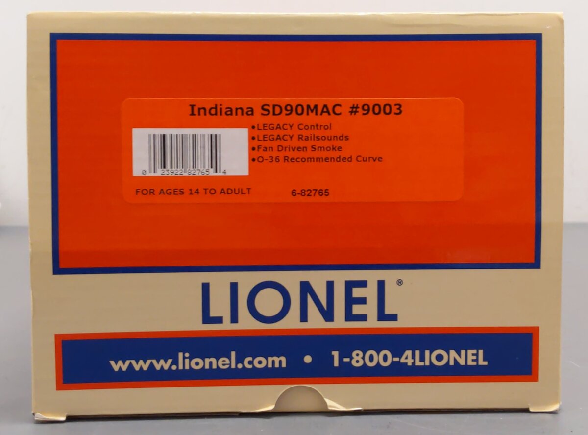 Lionel 6-82765 O Gauge Indiana Railroad Legacy SD90MAC Diesel Locomotive #9003
