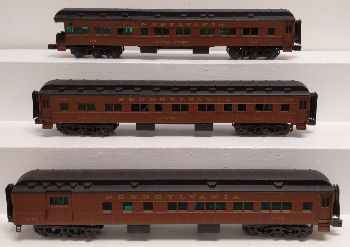 Lionel 6-25635 O Pennsylvania Red Arrow Heavyweight Passenger Cars 3-Pack