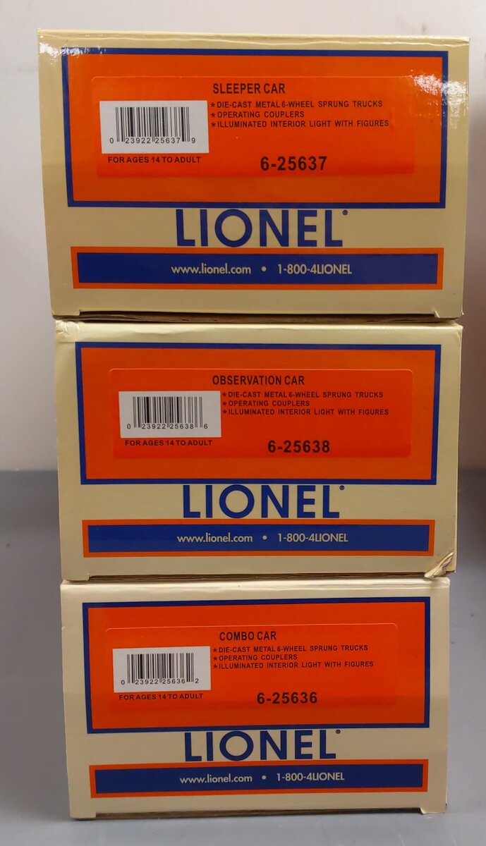 Lionel 6-25635 O Pennsylvania Red Arrow Heavyweight Passenger Cars 3-Pack EX/Box
