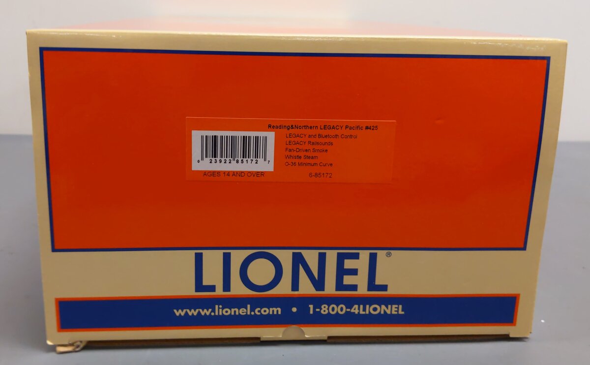 Lionel 6-85172 BTO Reading & Northern USRA Pacific Steam Loco & Tender w Legacy