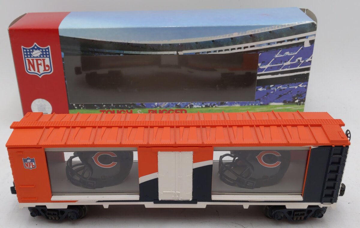MTH 30-74319 O Gauge 40' Window Box Car w/Helmets (NFL - Chicago Bears) LN/Box