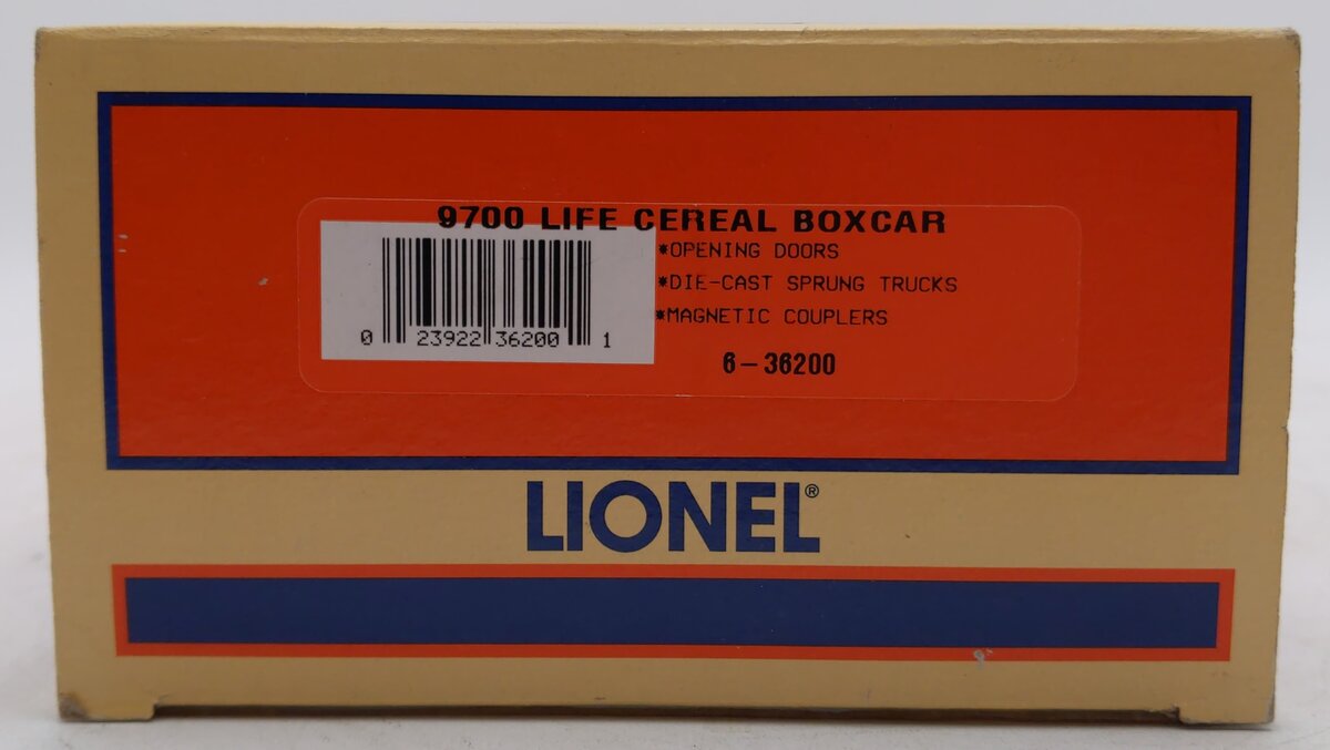 Lionel 6-36200 O Gauge Quaker Life Cereal Boxcar LN/Box