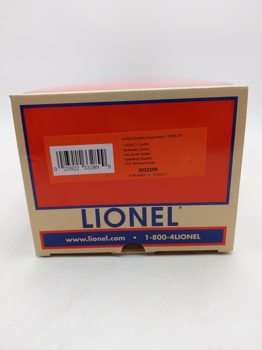 Lionel 2033289 O Norfolk Southern F7B Diesel Locomotive with Superbass #4276