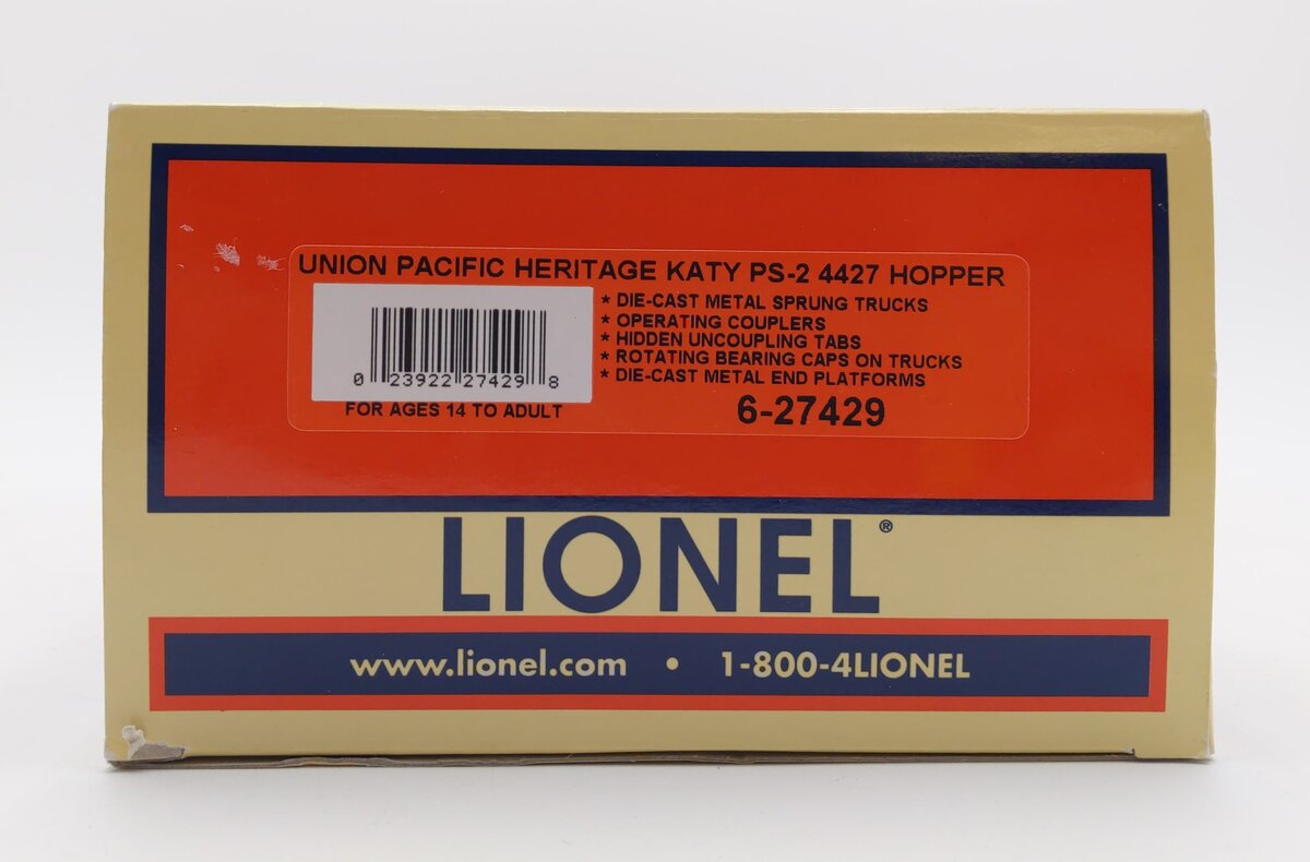 Lionel 6-27429 O Gauge Katy Heritage PS2-CD Hopper #27429