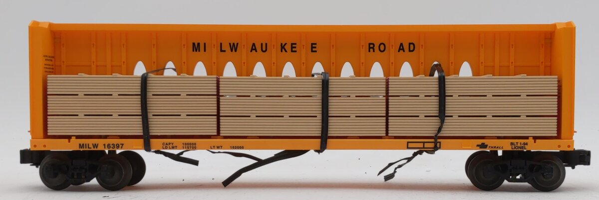 Lionel 6-16397 O Gauge Milwaukee Road I Beam Flatcar #16397 LN/Box