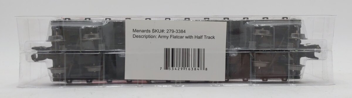Menards 279-3384 O Gauge Army Flatcar w/ Half Track #15051 NIB