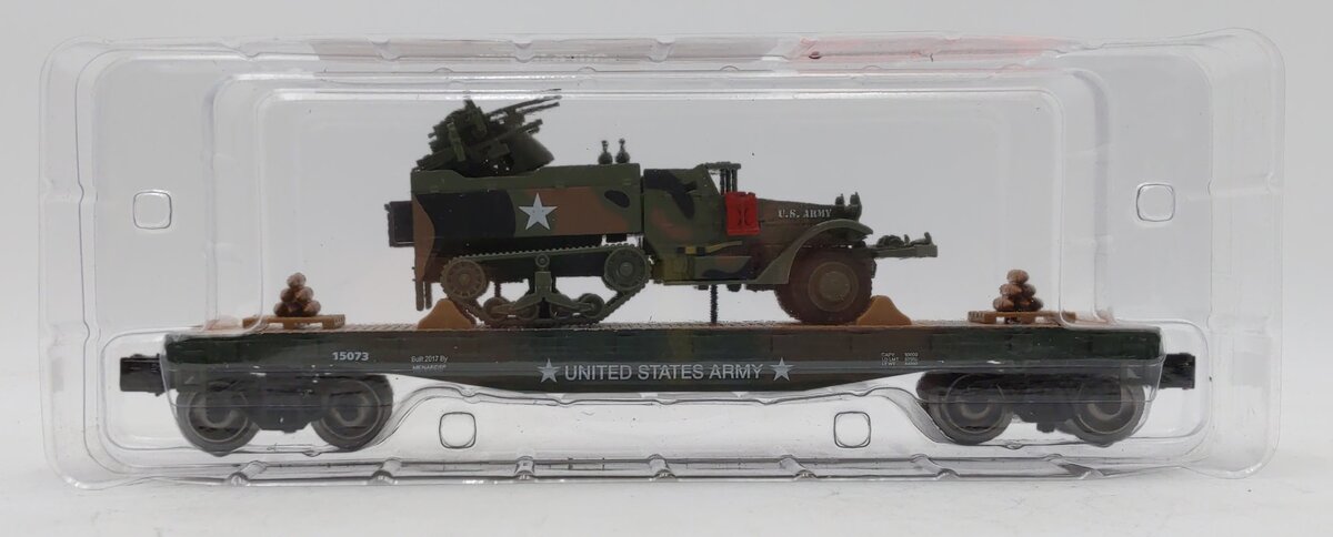 Menards 279-3384 O Gauge Army Flatcar w/ Half Track #15051 NIB