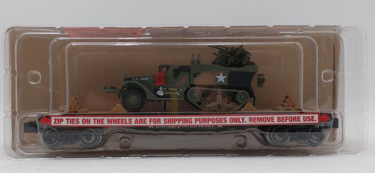 Menards 279-3384 O Gauge Army Flatcar w/ Half Track #15073 NIB