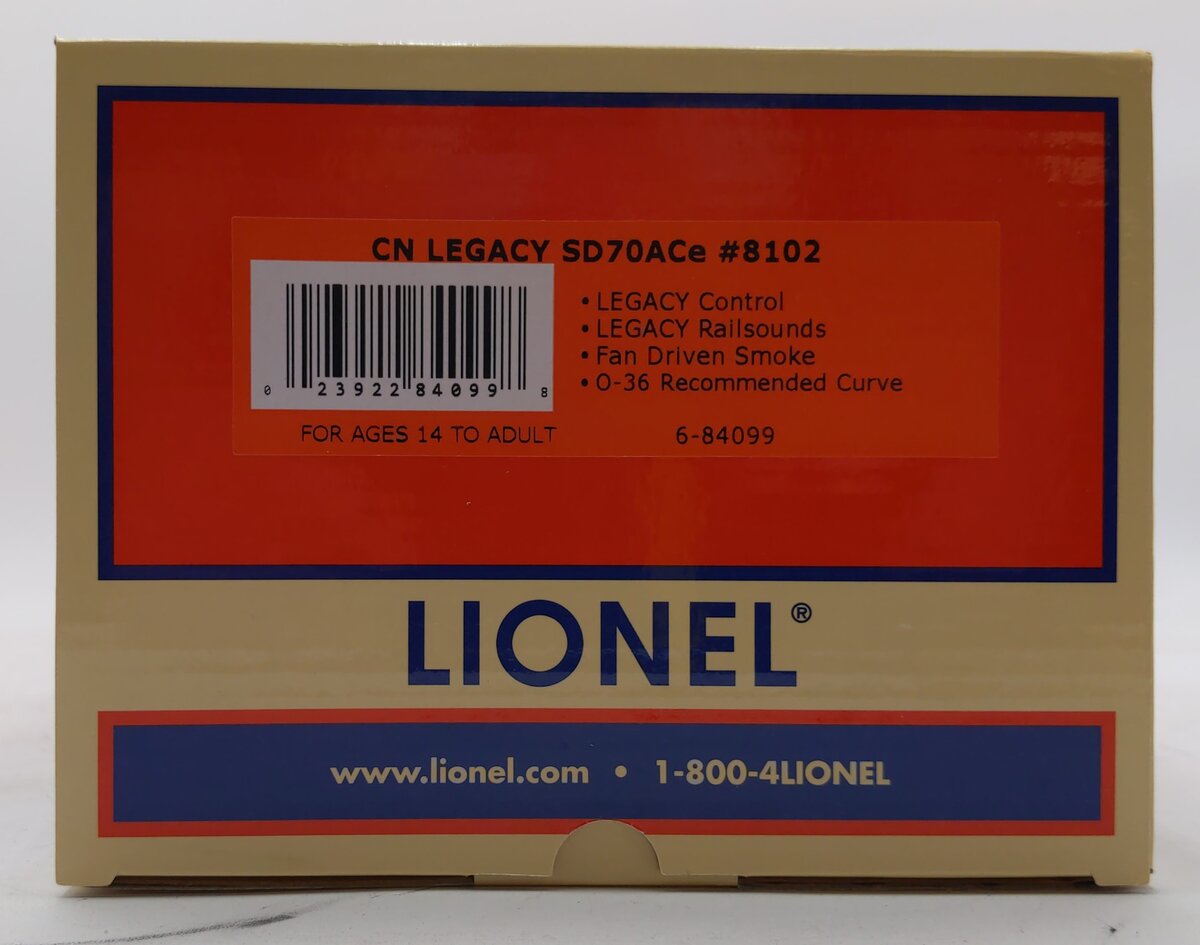 Lionel 6-84099 Canadian National Legacy SD70ACe Diesel Locomotive #8102
