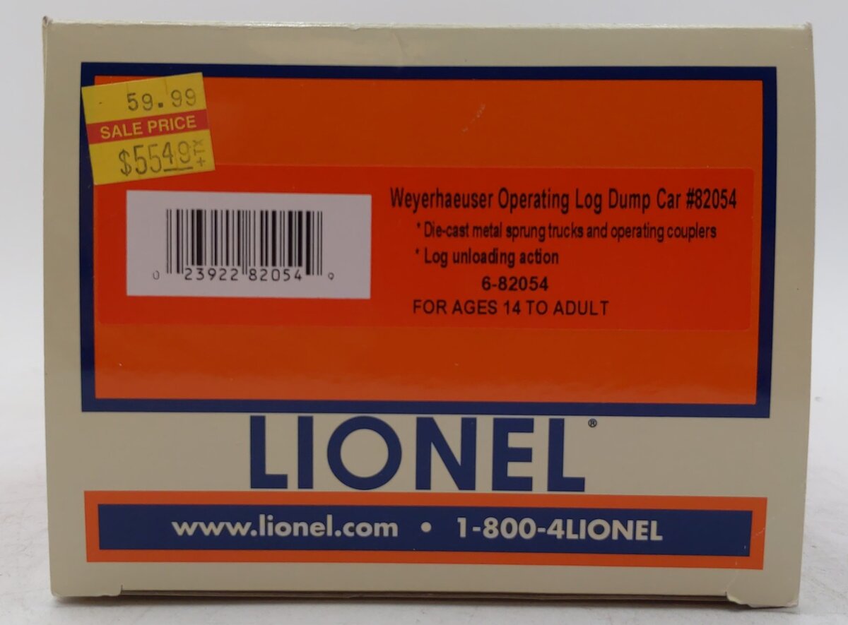 Lionel 6-82054 O Gauge Weyerhaeuser Log Dump Car