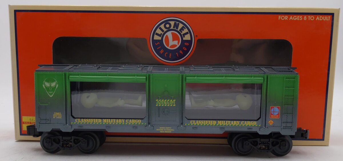Lionel 6-19681 O Gauge Area 51 Alien Suspension Car NIB